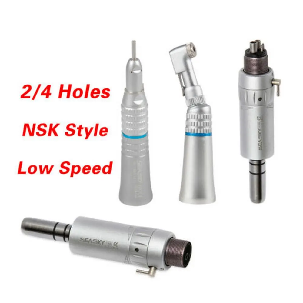 2/4 Hole 1:1 ratio latch Etype Dental Extra Water spray Low Speed Contra Angle Straight Handpiece Air Motor Kit Fit NSK/2.35MMHP