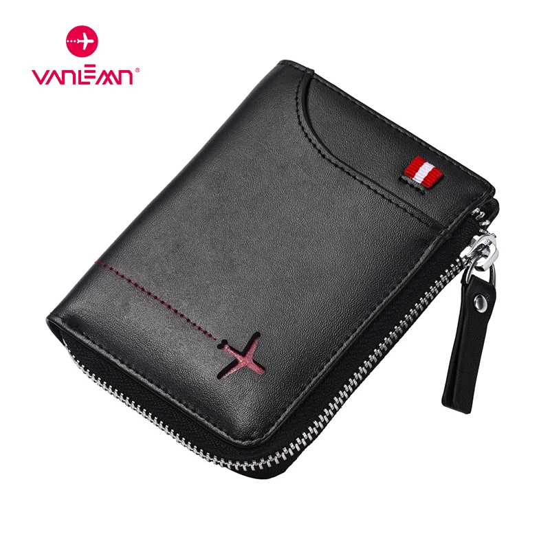 Rfid Wallet Men Genuine Leather Men\'s Wallets Card Holder Luxury Boys Wallet Leather With Coin Pocket ID Credit Card Coin Purse