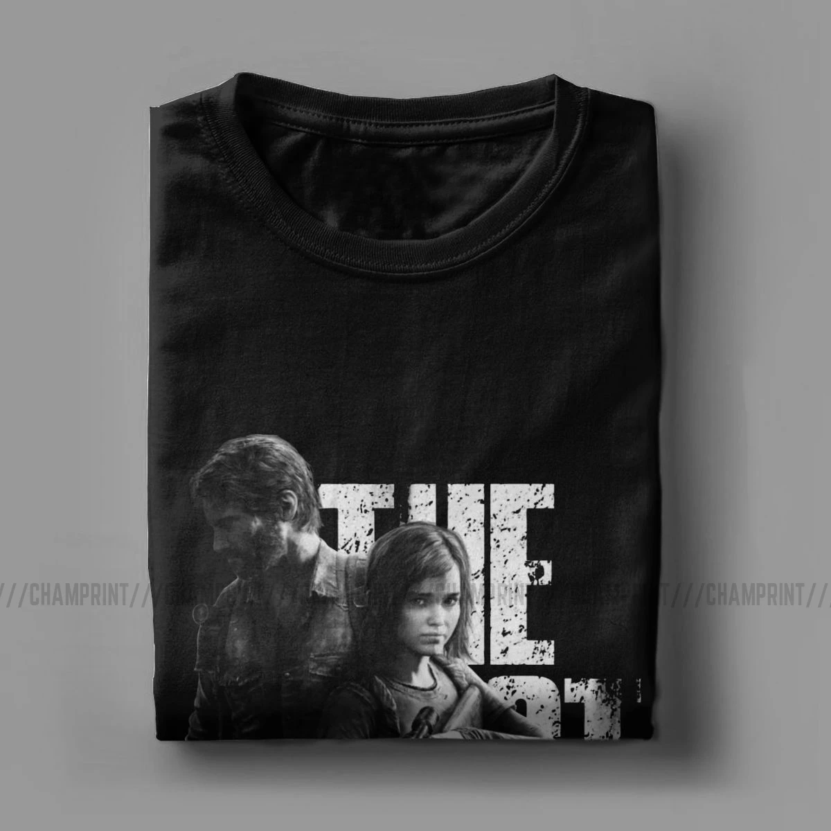 Vintage The Last Of Us Ellie And Joel T-Shirt for Men Cotton T Shirts Fireflies Tlou Video Game Short Sleeve Tee Shirt Plus Size