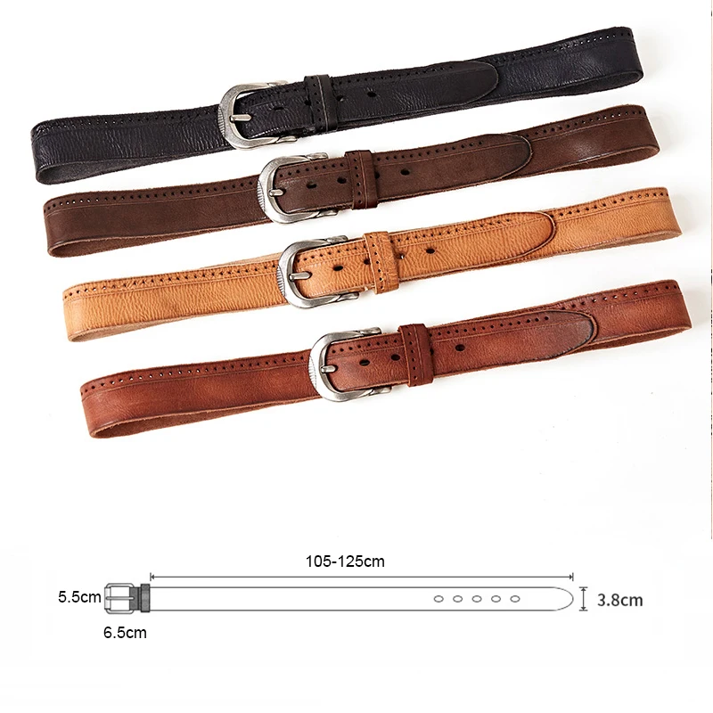 MEDYLA Vintage Original Leather Belt for Men High Quality Natural Leather No interlayer Men\'s Belt for Jeans Casual Pants