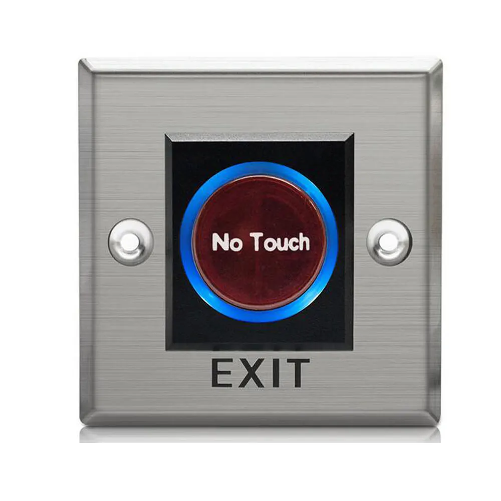 

5pcs Infrared Exit Button,NO Touch Panel Up To 12cm Sensing Distance NO/NC/COM Output, Blue Back Light Electric Box Cassette