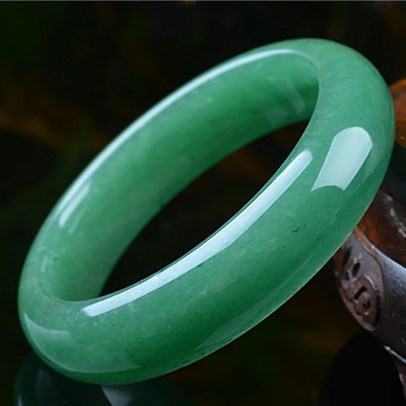 Natural Green Aventurine Bangles For Women Inner Diameter 58-60mm Round Natural Stone Fashion Bracelet Bangle