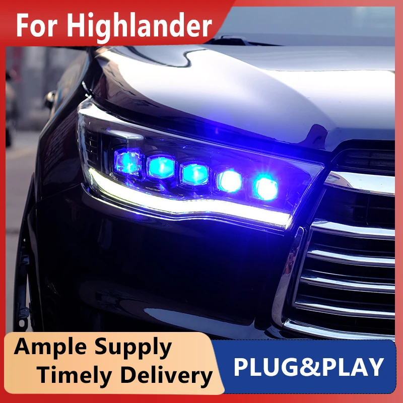 

Car Styling for Toyota Highlander Headlights 2015-2017 Highlander Headlight LED DRL Head Lamp LED Projector Lens Accessories