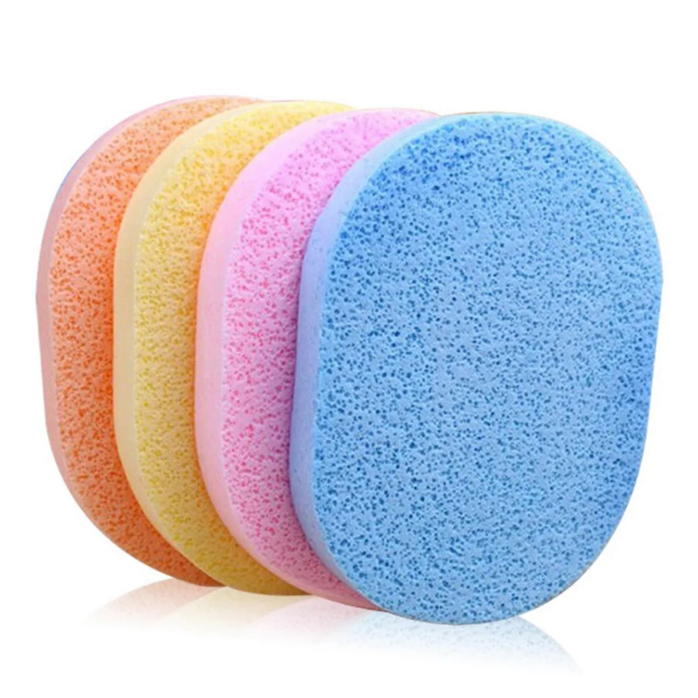 5pcs/lot Sponge Blowing Soft Face Cleaning Pad Natural Wood Pulp Sponge Cellulose Compress Cosmetics Blow Sponge Random Color