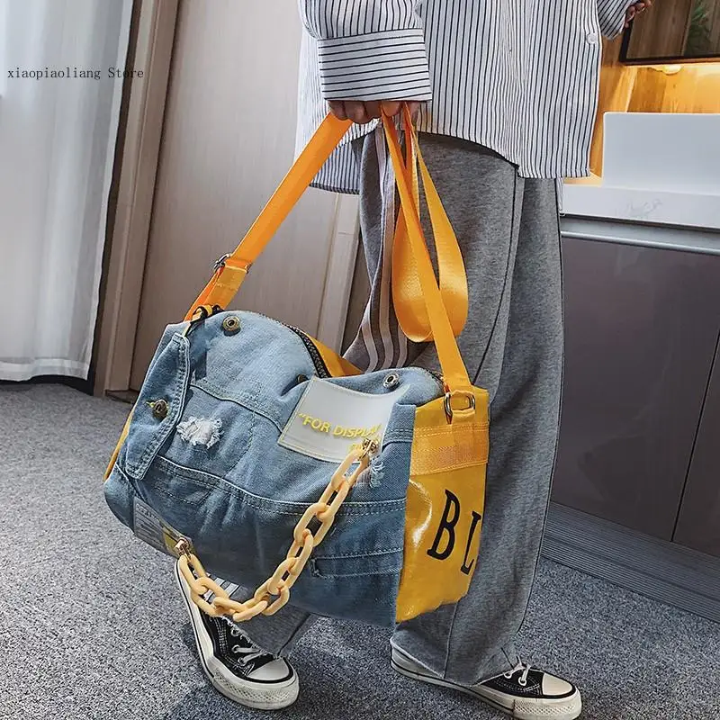 Women Bags Luxury Blue Jeans Crossbody Bag Female Big Purse Fashion Denim Women Shoulder Bags Large Capacity Travel Bag Designer