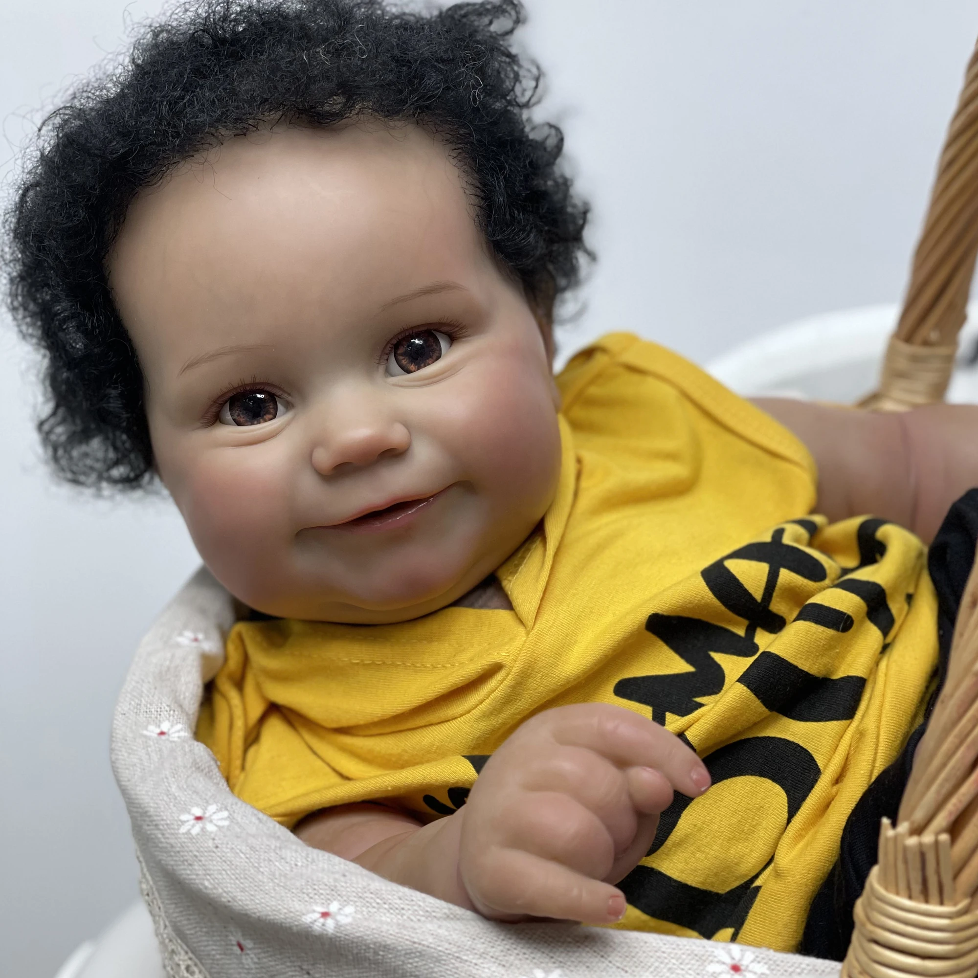 

60cm Maddie Bebe Reborn Dolls African Skin Cute Baby Newborn Toy For Children Soft Vinyl Silicone Boneca Renascida Brinquedo