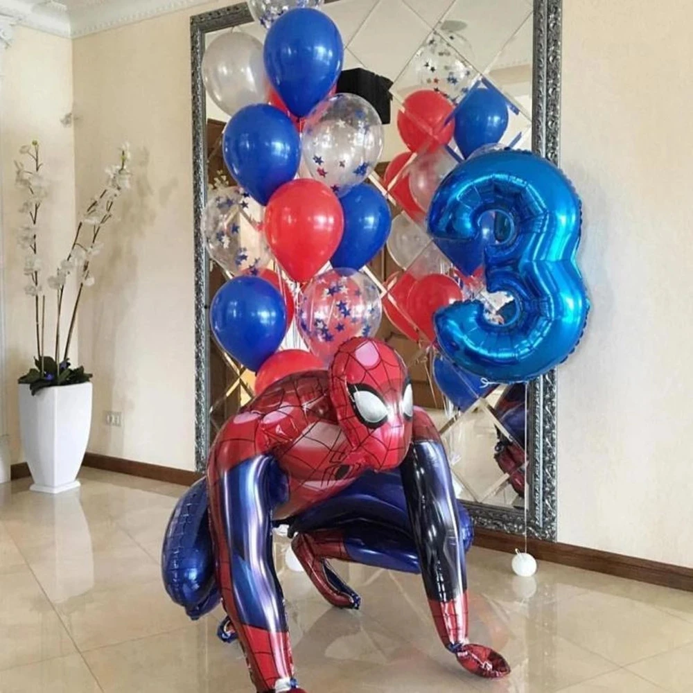 Imagem -06 - Super Spider Man Foil Balões Mylar Balões Decoração de Festa Tema de Aniversário Baby Shower Brinquedos para Crianças Air Globos Suprimentos 3d