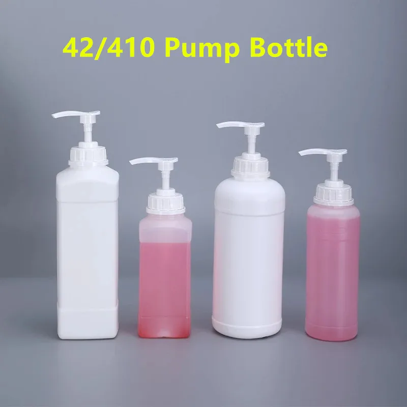 Food Grade 500ml 1000ml Square Pump Bottles Shampoo Conditioner Lotion Dispenser Container HDPE Refillable bottle 1PCS