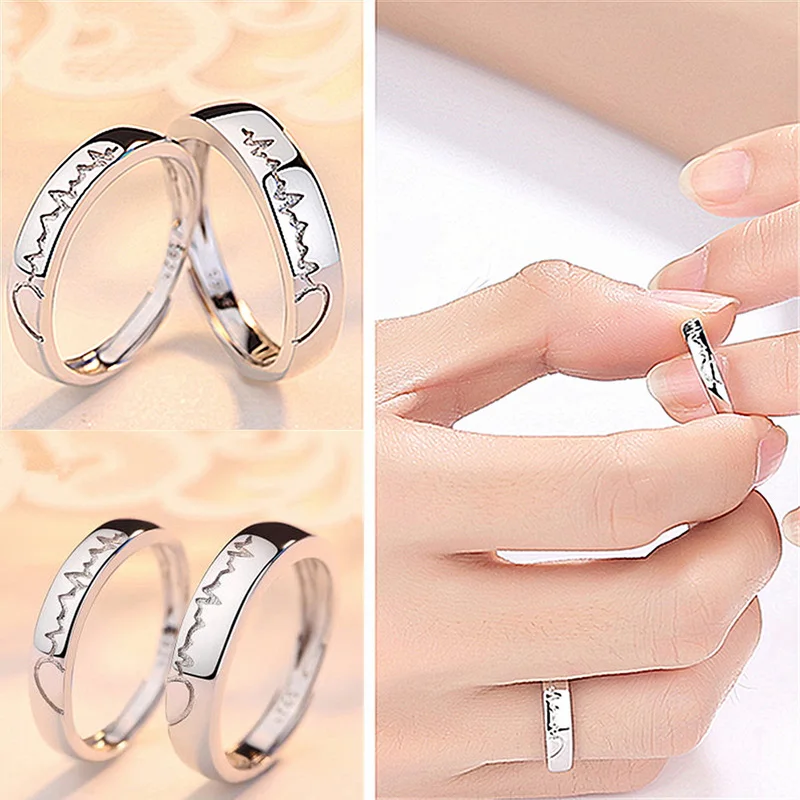 2 Teile/sätze Zirkon Herz Passenden Paar Ringe Set Für Immer Endlose Liebe Hochzeit Ring Für Frauen Männer Charme Valentinstag schmuck – Detail 20