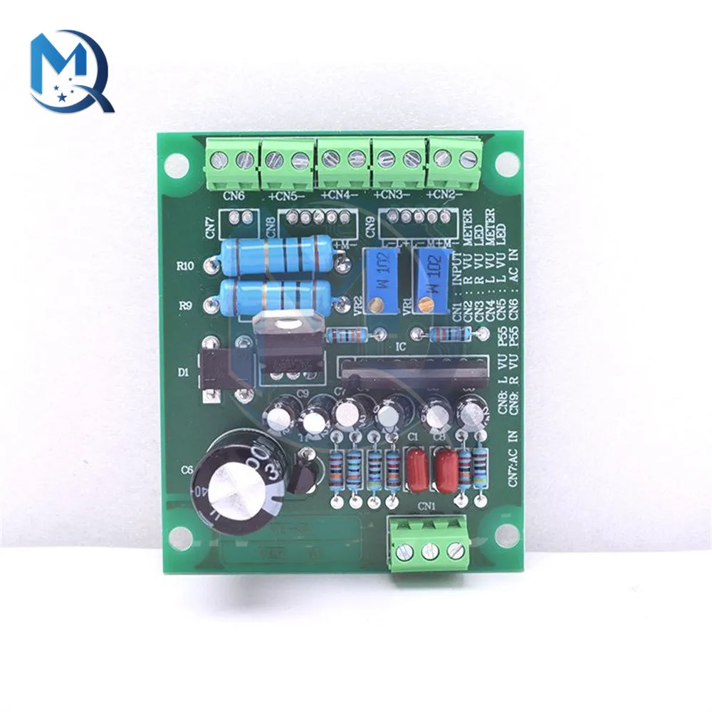 DC9-12V VU Level Audio Meter Driver Board DB Level Meter Amplifier IC BA6138 Double-sided Circuit Board + 2pcs VU Table