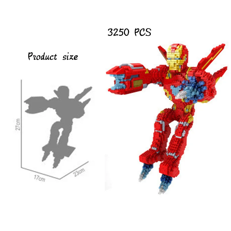 2021 New Avengers Series Diamond Blocks Panther Iron Man Spider Mini Block Puzzle Assembled Children\'s Toy Gift