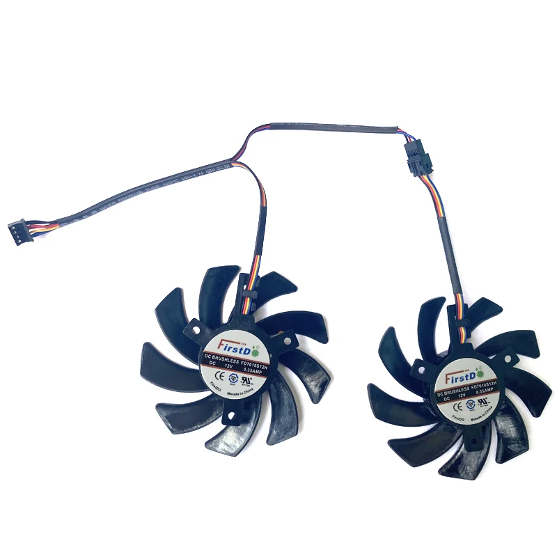 2PCS 85MM 4PIN FDC10H12S9-C FD7010H12S Dual Cooler Fan For Sapphire R9 270X 280X  XFX R9 280X 390/390X 8G RX470 RX570 RX580 Fans