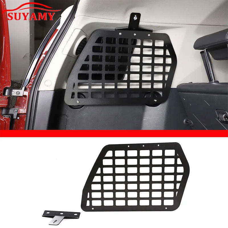 For Toyota FJ Cruiser 07-2021 Trunk Side Window Storage Rack Aluminum Alloy Tail Box Storage Frame Collect Expansion Hanging Net