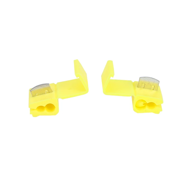 10/20/50pcs 2 Pin T Shape Wire Terminals Crimp Electrical Cable Connectors Yellow Quick Splice For Car Motor Audio Kit Tool