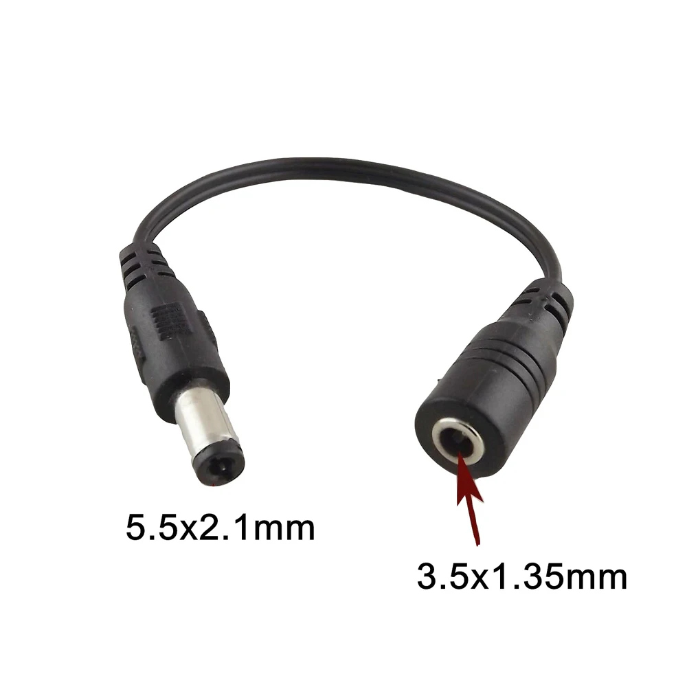 10 قطعة 5.5x2.1 مللي متر الذكور إلى 3.5x1.35 مللي متر الإناث جاك DC محول طاقة موصل كابل 15 سنتيمتر