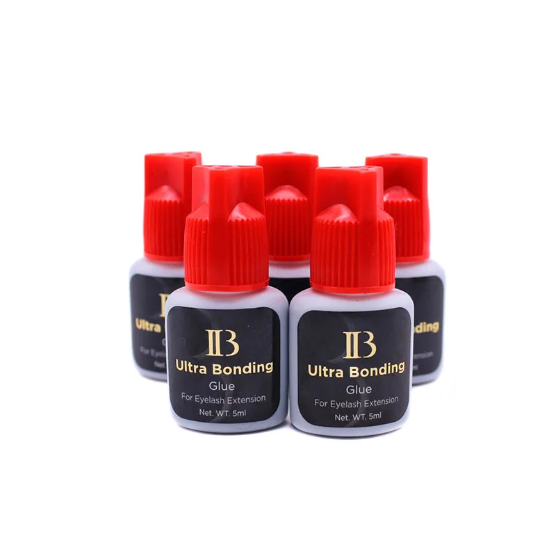 10 bottiglie corea Original 5ml Red Cap extension ciglia IB Ultra Bonding Glue asciugatura rapida colla per ciglia forte grande ritenzione