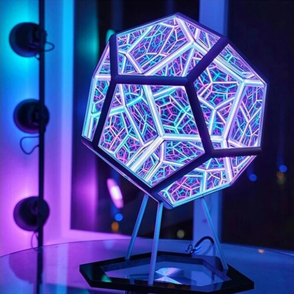 ACE-littles drop shipping newest funny Creative cool infinite dodecahedron night light color art light desk light