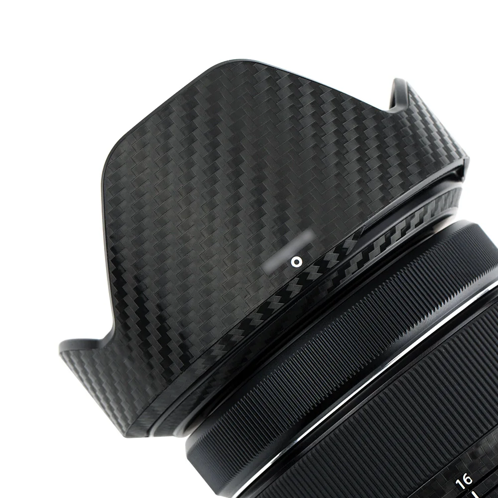 Capa adesiva para câmera fujifilm xf 16-80mm, proteção de lente e fibra de carbono preta