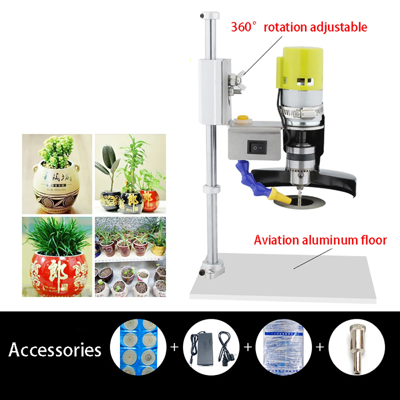 Cortador eléctrico de botellas de vidrio, máquina de corte con 7 velocidades variables para maceta DIY, botella de vidrio redonda ovalada