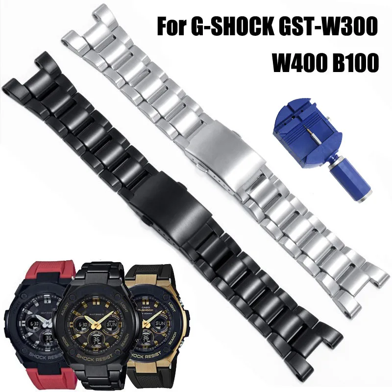 

Ремешок для часов из нержавеющей стали премиум-класса для Casio G-SHOCK W400, ремешок для Металлических Браслетов GSHOCK с инструментом