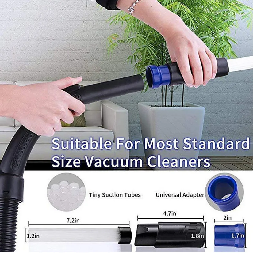 Universal Vacuum Attachment Dust Daddy Small Suction Brush Tubes Cleaner Remover Tool Cleaning Brush for Air Vents Keyboards