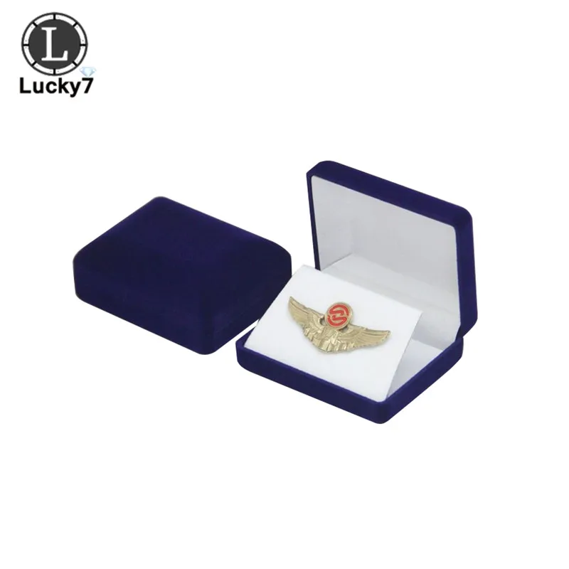 Velvet Badge Box Secretary Medallion Storage Display Box Printable LOGO Pin Brooch Box Medallion Commemorative Coin Storage Box