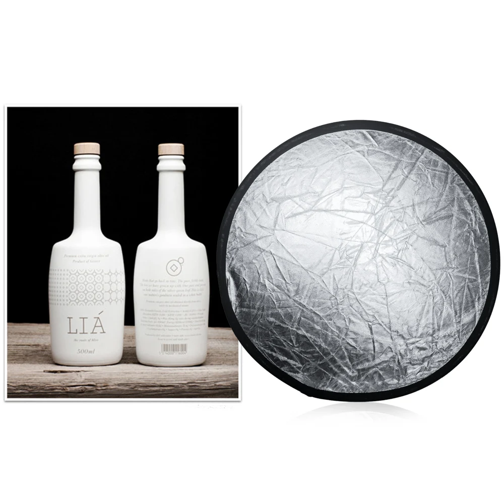 バッグ付きsh-lightラウンドリフレクター、2-in-1、5-in-1、マルチディスク、ポータブル、折りたたみ式、シルバーとゴールド、写真スタジオ