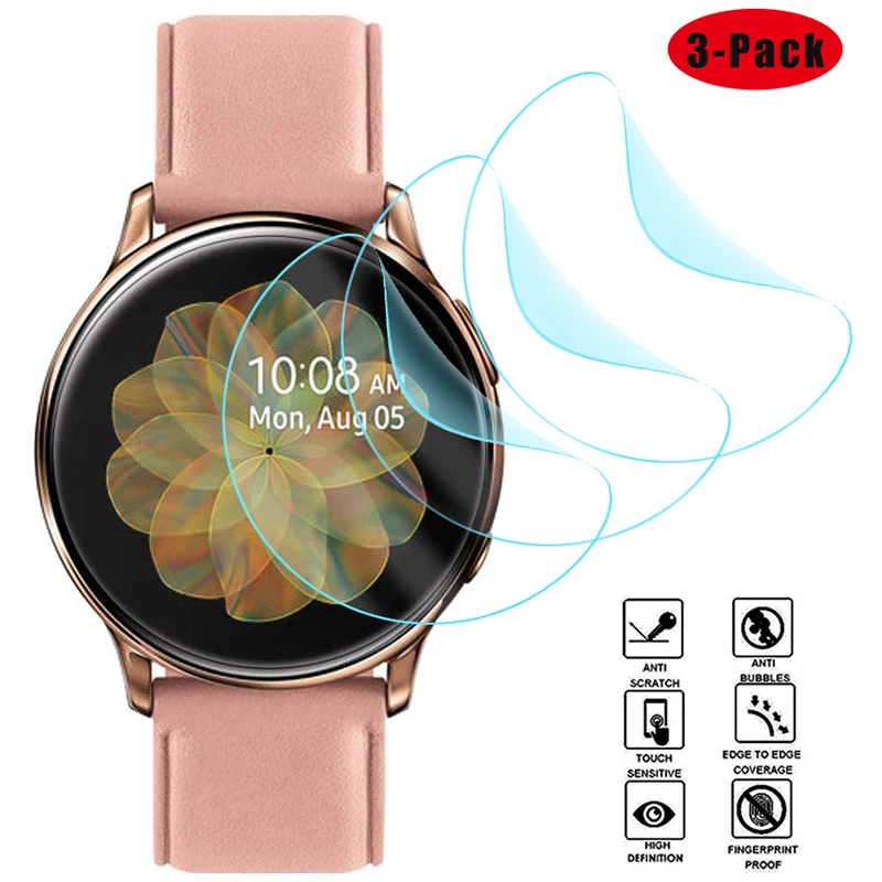 3 Pcs Film Cover For Samsung Galaxy 2 44mm 40mm Watch Active SM-R500 Screen Protector 3D Round Edge Explosion-proof Definition