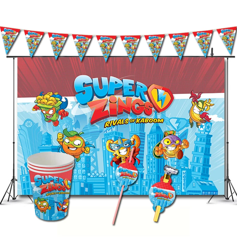 

Super Zings Birthday Party Decorations Game Superzings Theme Favors Supplys Banner Cups Things Straws Superthings