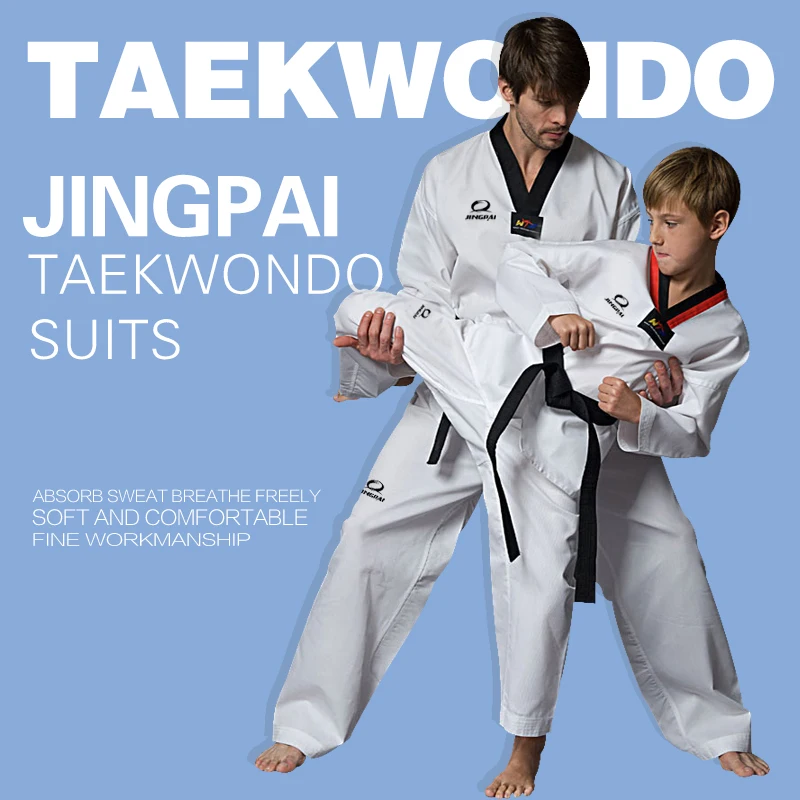 

child kids adult Male Female Cotton White Breathable taekwondo uniform suit WTF Approved dobok training clothes TKD dobok belt