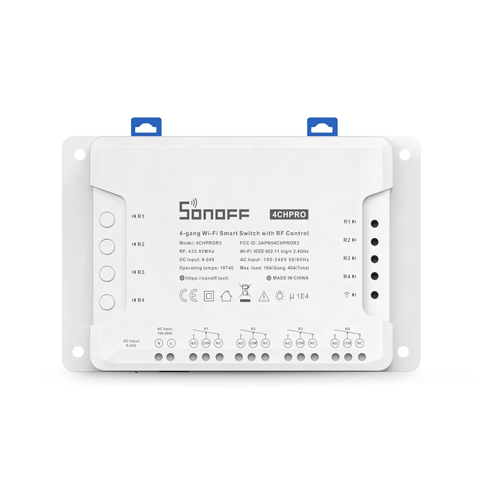 Sonoff 4CH R3 /4CH PRO R3 4 Gang Smart WIFI Switch 433MHZ Montaż na szynie Din Bezprzewodowy pilot zdalnego sterowania Timer DIY Przełącznik Via