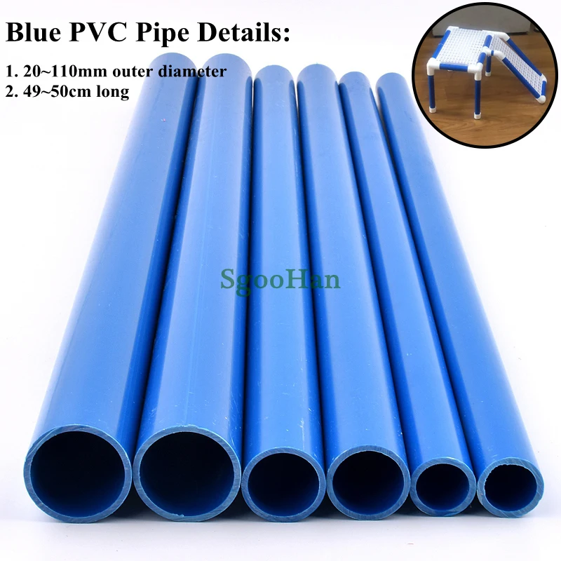 2pcs OD 20~110mm Aquarium Fish Tank PVC Pipe Hydroponic Planting Frame Tube Home Garden DIY Irrigation System Pipe 49~50cm Long