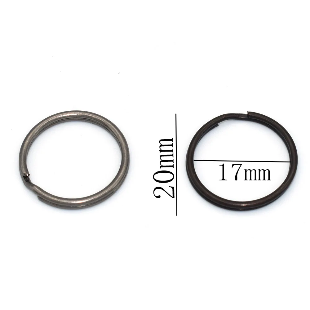 20mm Black Stainless Steel Key Chain Ring Split Ring Jewelry Charm Clasp Supplies Metal Key Ring Pendant Key Fob Hardware 10pcs