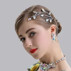 H2604 Women Hair Jewelry Professional Performance Dance Headdress Female Latin Dance Competition Headwear Diamond Accessories