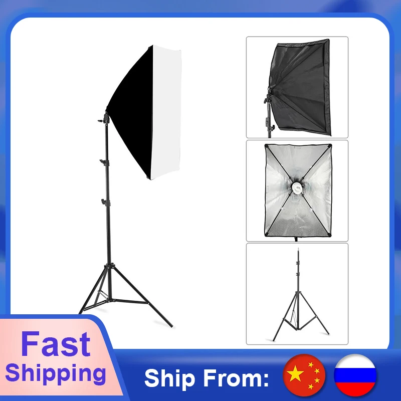 Photography Softbox Lighting Kits 50x70CM Professional Continuous Light System For Photo Studio Equipment