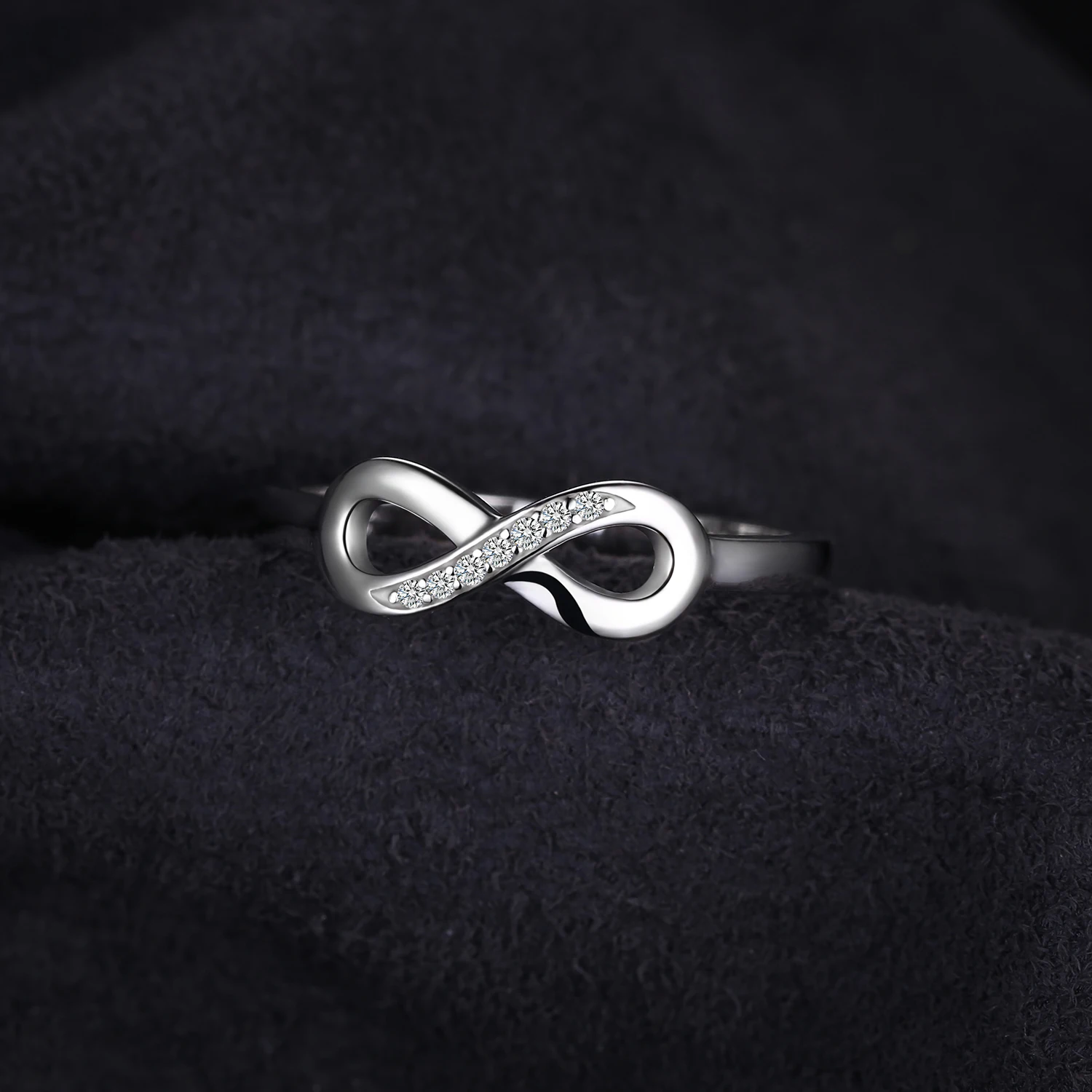 JewelpopPalace-Bague en argent regardé 925 pour femme et fille, anneau empilable, motif nœud d'amour, cubique, contre-indiqué
