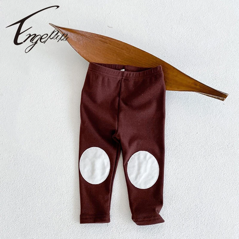 Engepapa Autumn Baby Boy Girl Leggings Pants Solid Color Round Newborn Baby Leggings Cotton Soft Toddler Baby Girl Clothes