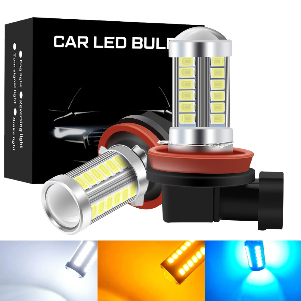 

2Pcs H8 H11 HB4 9006 P13W PSX24W High Quality LED Bulbs Auto Anti Fog Lamps Car Driving Running Light Front Foglamp 6000K White