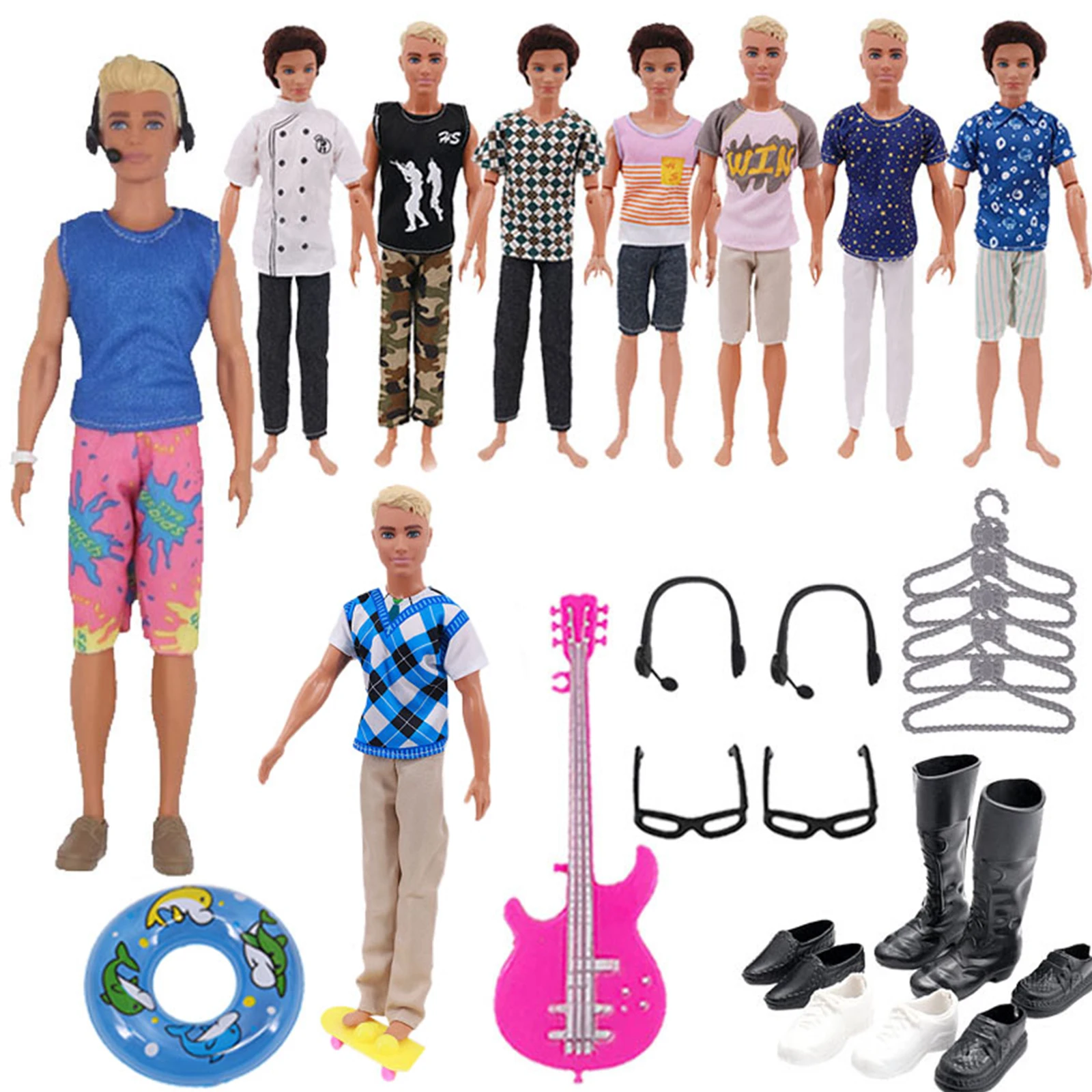 Ken Doll Clothes Shoes Accessories Set Furniture Dollhouse Fit 11.8Inch Boy Barbies Doll,BJD Doll,Our Generation,Christmas Gifts