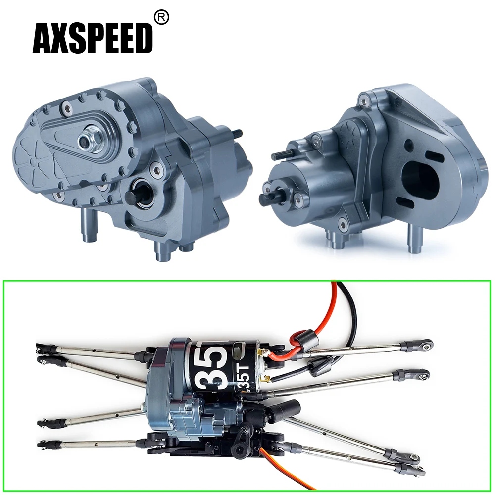 

AXSPEED Complete Metal Alloy Gearbox Transmission Box with Gear for Axial AXI03004 Capra 1/10 RC Crawler Car Model Upgrade Parts