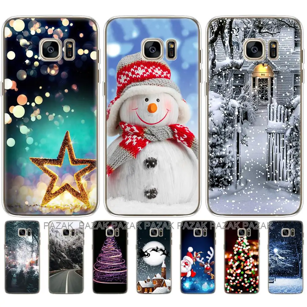 For Samsung S6 G920 G920F G920A Case For Samsung Galaxy S6 edge G925F G925I G925A G925T Bag winter christmas snow tree new year