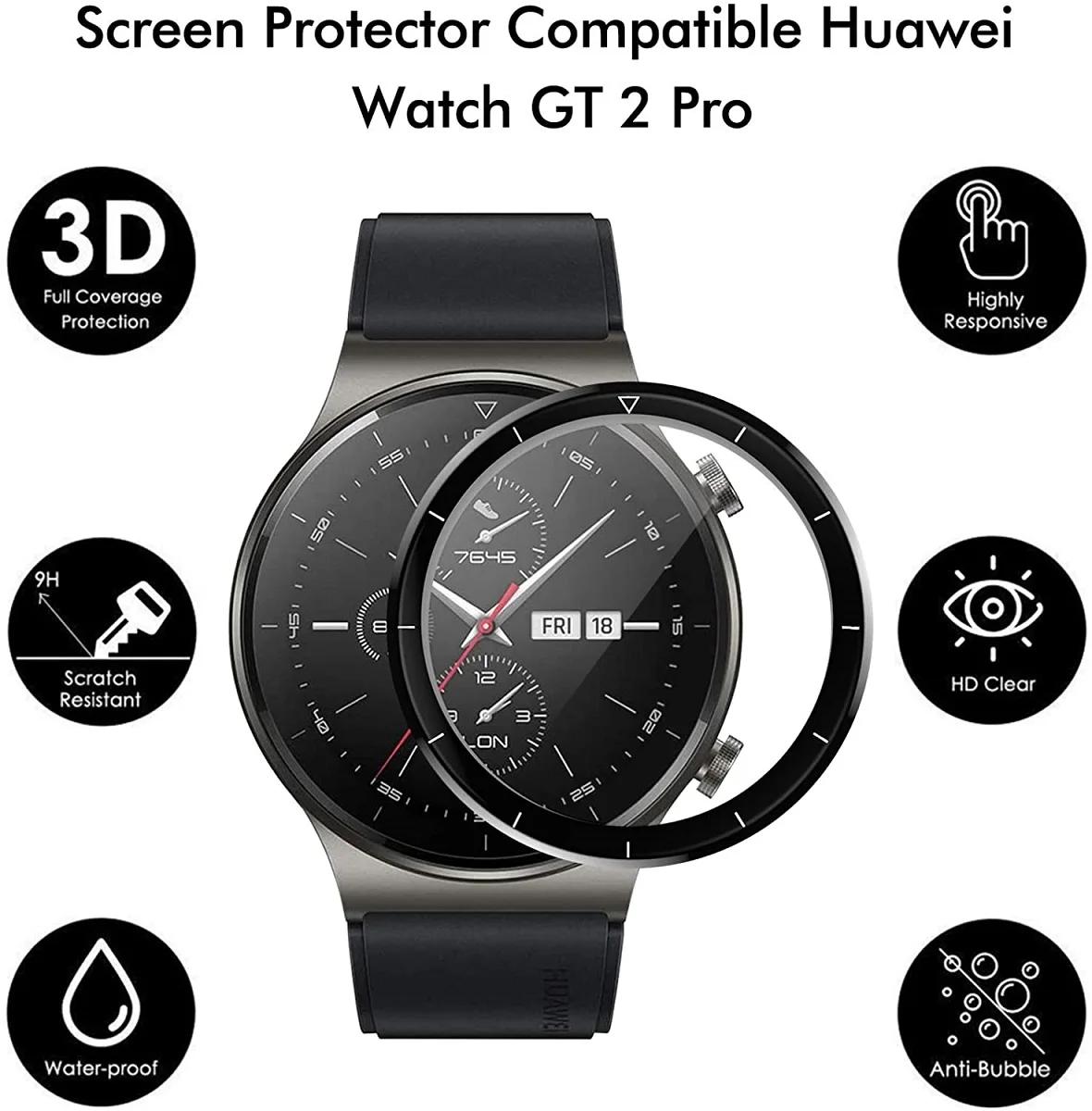 Protective Film For Huawei GT 2 Pro Smartwatch Scratch Proof Screen Protector 3D Curved Soft Edge Full Coverage Film Accessories