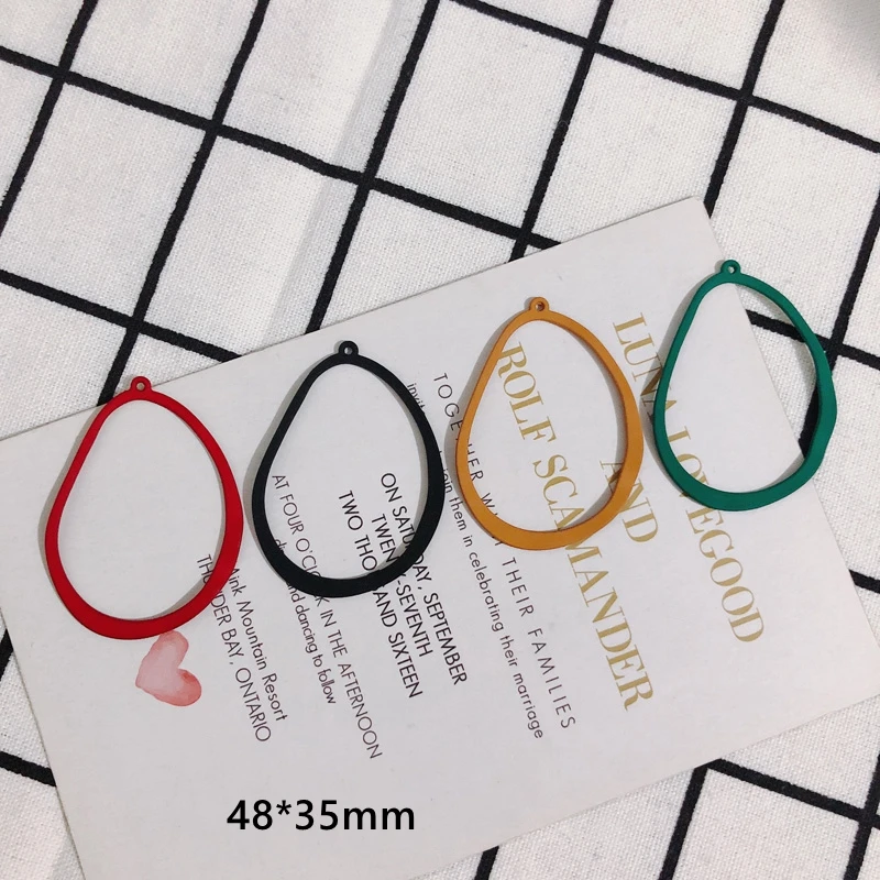 DIY handmade jewelry accessories alloy matte spray paint color cold wind irregular hollow geometric earring materials 6pcs