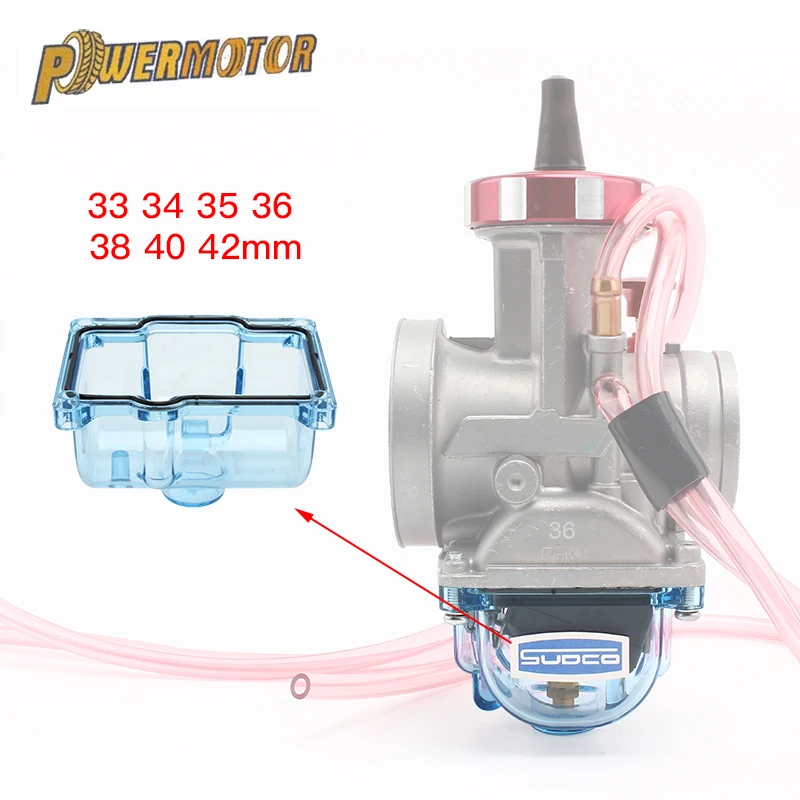 

PWK Motorcycle Transparent Carburetor Clear Bottom Float Bowl Oil Cup Fit For 36-42mm Big Bore Carb