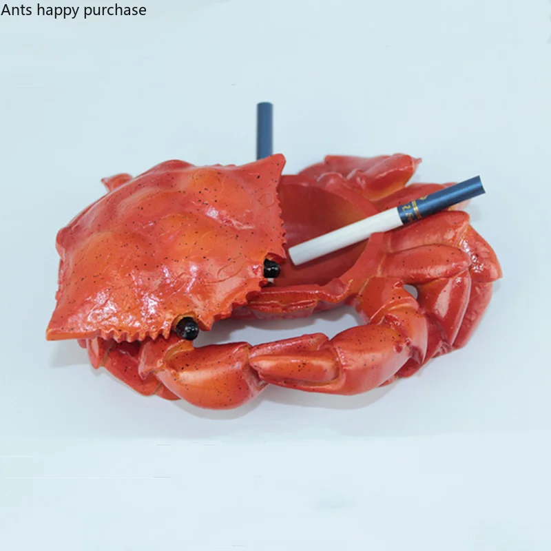 Crab ashtray With cover Resin ashtray Ash storage tray Storage Box Ash tray decorations Crafts Ornaments Smoking Accessories