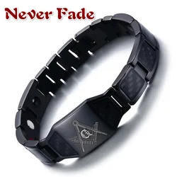 4 in 1 Men Steel Magnetic Therapy Healing Bracelet Bio Magnet Health Care Bangle Relieve Pain Anti Radiation Wristband Gift