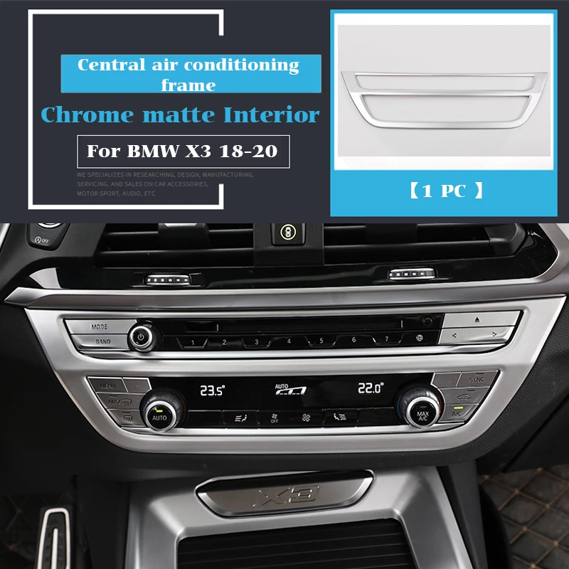 For BMW X3 G01 2019 2020 2021 Interior Center Console Water Cup Panel Gear Frame Trim Cover Car Decoration Chrome Styling