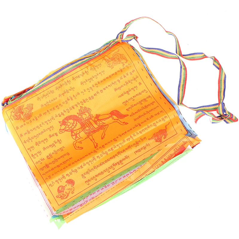 8.4m 28cm*25cm 1Set 30pcs Tibetan Buddhist Prayer Flags 5 Colors Fabric Craft Polyester Tibet Style Decorative Flag