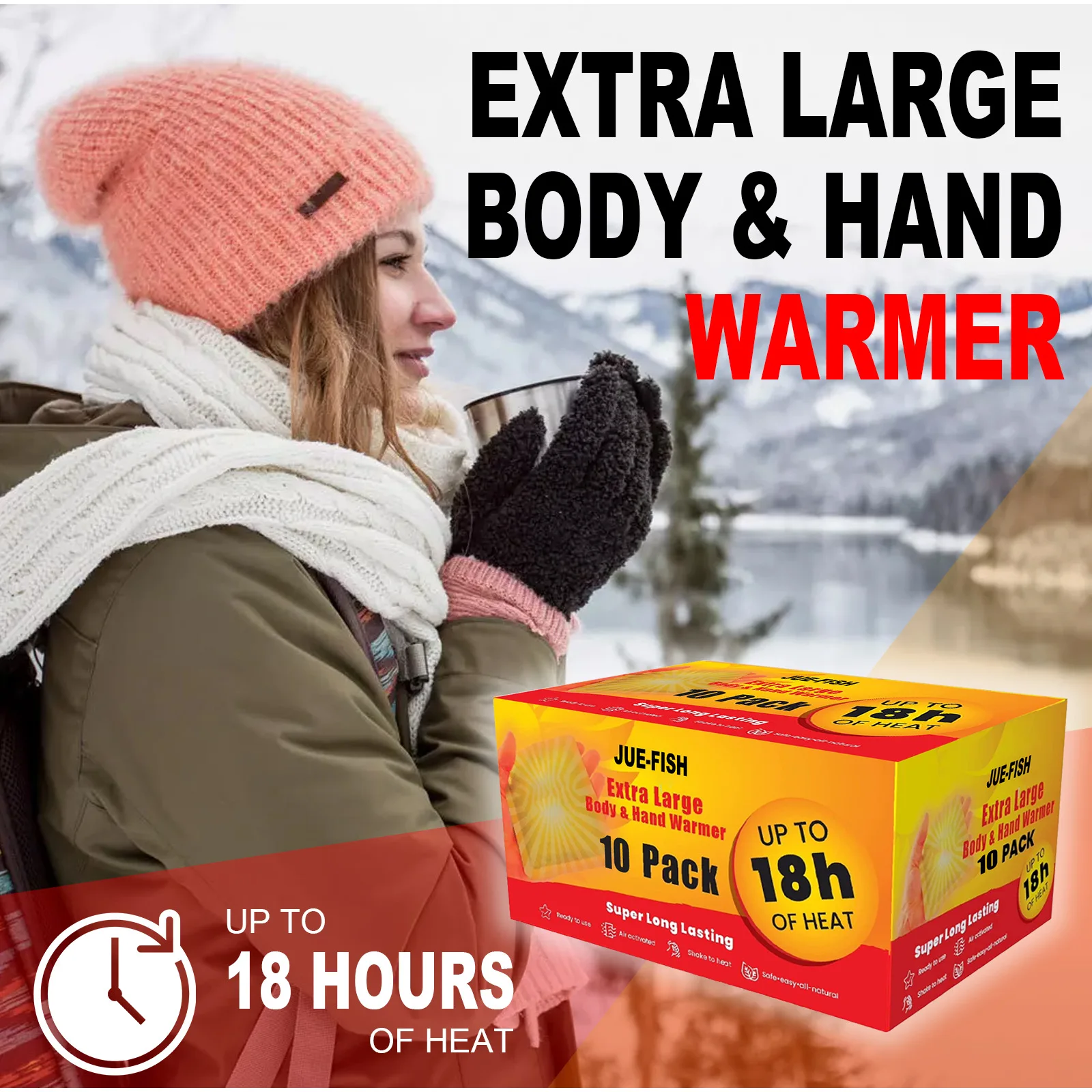 

Multipurpose Hand Warmer, Natural Lasting Heat Patch, Self Adhesive Feet, Body Warm Paste Pad for Winter Warming