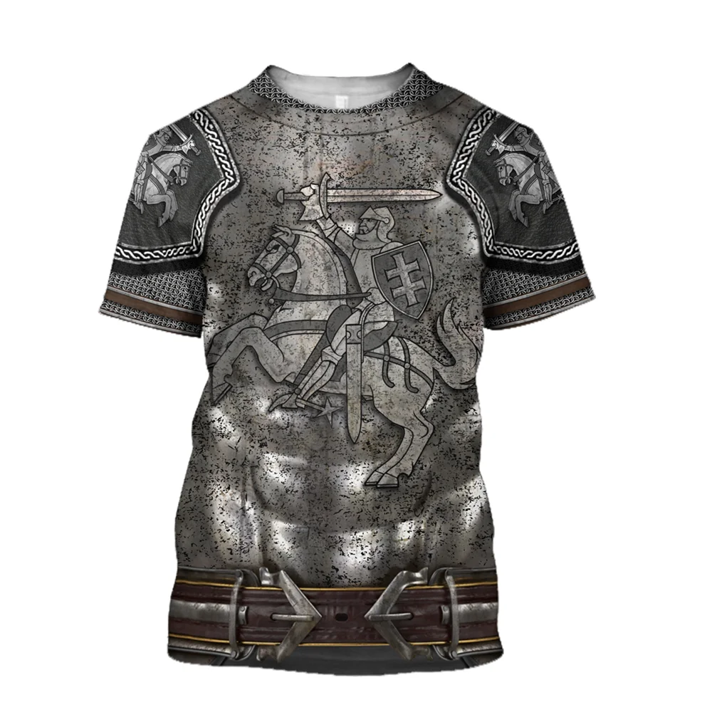 

Armor Knight Warrior Chainmail 3D Printed t shirts women for men Summer Casual Tees Short Sleeve T-shirts Cosplay Costumes 06